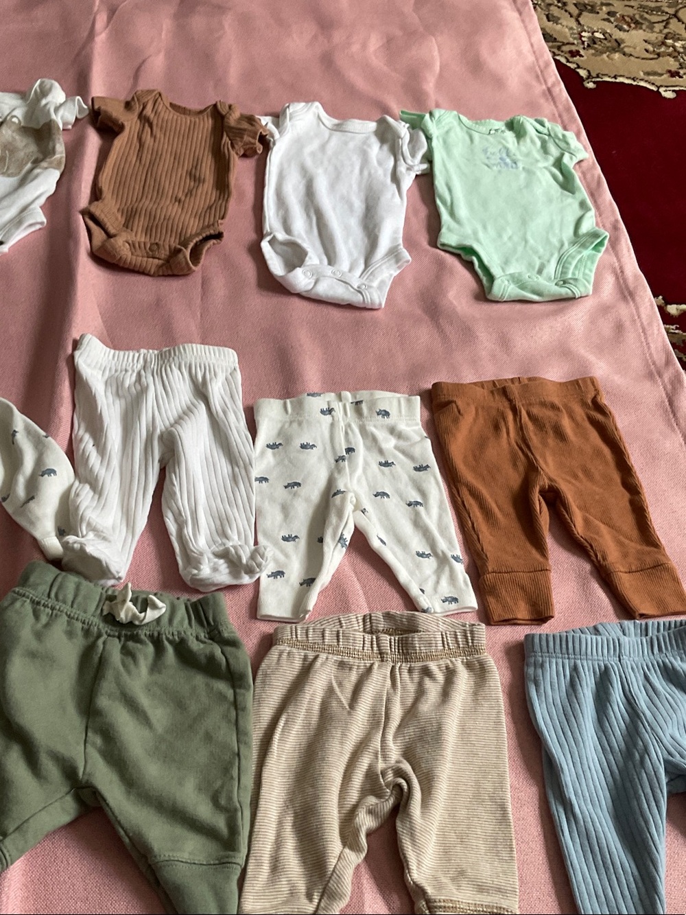 Carter's Baby One-Piece and Sleepwear Set in Blue, Cream, White, Brown, Green - Picture 6 of 6